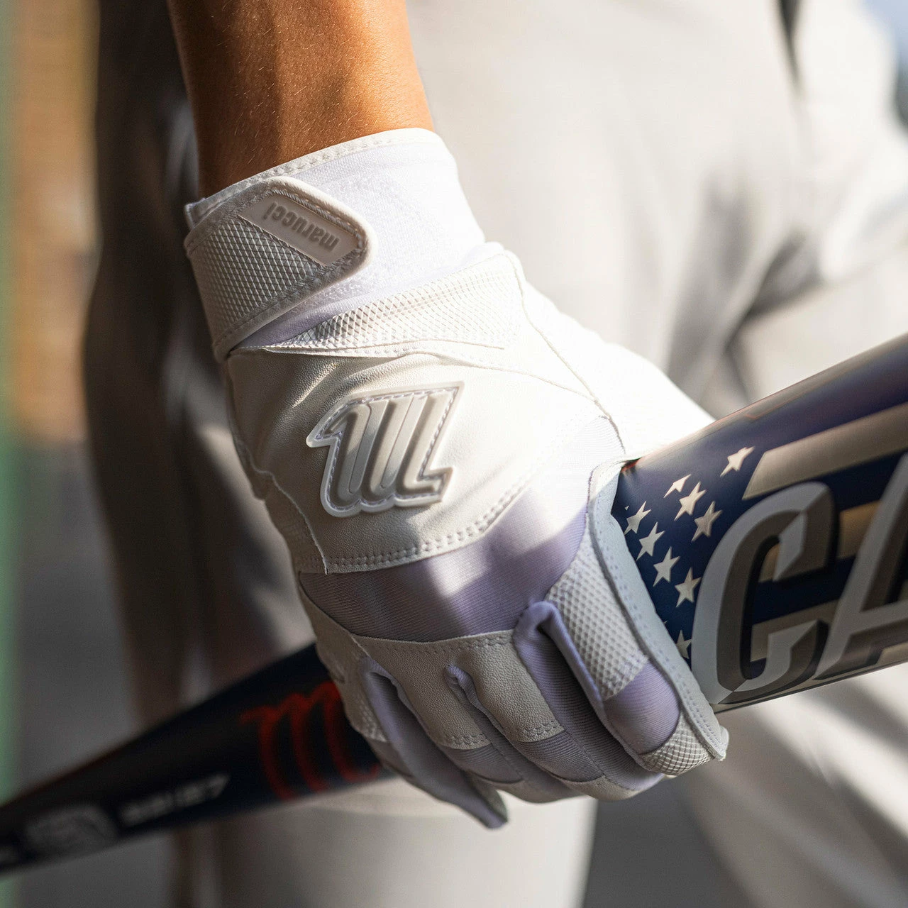 Marucci Signature Adult Batting Glove - White 5 Marucci Signature Adult Batting Glove - White - Image 3